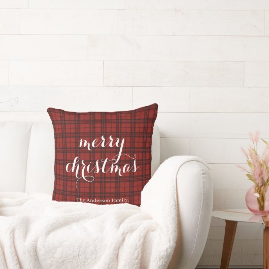 Classic Plaid Merry Christmas Festive -  クッション (ソファ)