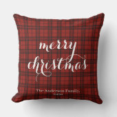 Classic Plaid Merry Christmas Festive -  クッション (正面)