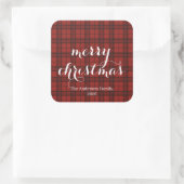 Classic Plaid Merry Christmas Festive -  スクエアシール (バッグ)