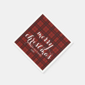 Classic Plaid Merry Christmas Festive -  スタンダードカクテルナプキン (角)