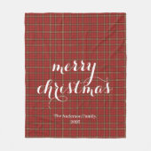 Classic Plaid Merry Christmas Festive -  フリースブランケット (正面)