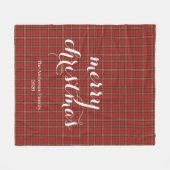 Classic Plaid Merry Christmas Festive -  フリースブランケット (正面(横))