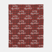 Classic Plaid Merry Christmas Festive - フリースブランケット (正面)