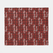 Classic Plaid Merry Christmas Festive - フリースブランケット (正面(横))