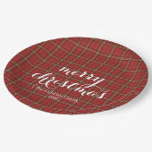 Classic Plaid Merry Christmas Festive - ペーパープレート (アングル)