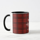 Classic Plaid Merry Christmas Festive - マグカップ (左)
