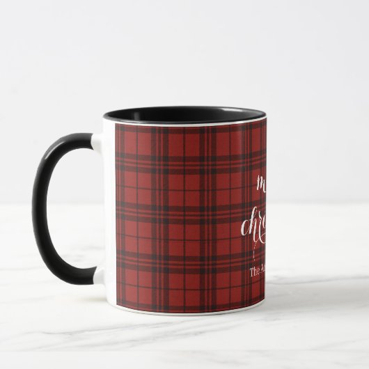 Classic Plaid Merry Christmas Festive - マグカップ (左)