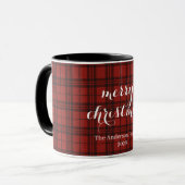 Classic Plaid Merry Christmas Festive - マグカップ (正面左)