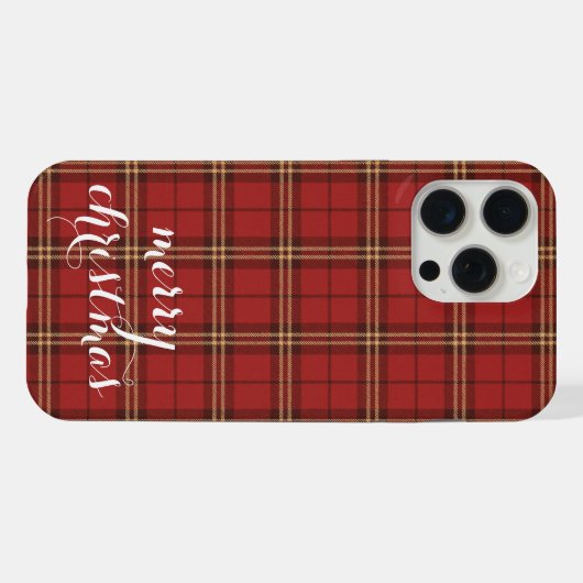 Classic Plaid Merry Christmas Festive -  iPhoneケース (裏面横)