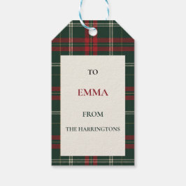 Classic Plaid Personalized Christmas Gift Tags ギフトタグ