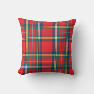 Classic Plaid Red Blue Green Throw Pillow クッション