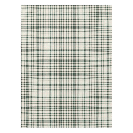 Classic Plaid Tartan Pattern-Emerald & Cream テーブルクロス (正面)
