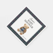 Classic Plaid Teddy Bear Baby Shower Napkins スタンダードランチョンナプキン (角)