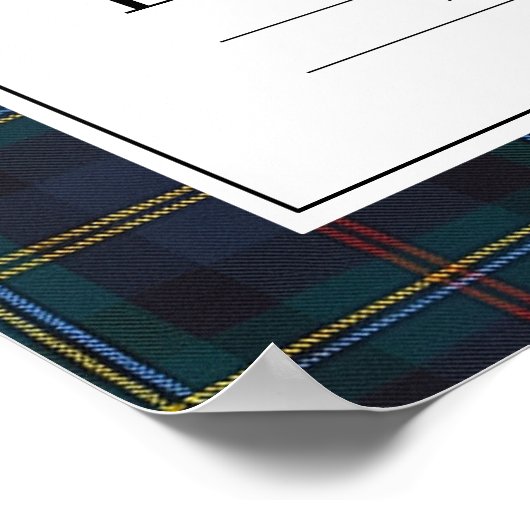 Classic Plaid Teddy Bear Baby Shower Poster ポスター (角)