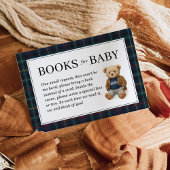 Classic Plaid Teddy Bear Books for Baby Cards エンクロージャーカード