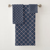 Classic Plaid Towel Masculine Navy Blue Bath Look バスタオルセット (インサイチュ)