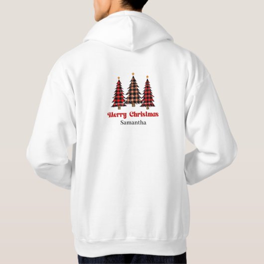 Classic Plaid Tree Christmas Pullover Holiday Outf パーカ (裏面)