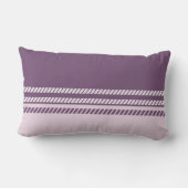 Classic Plum Mauve Pink with Stripes Throw Pillow ランバークッション (裏面)