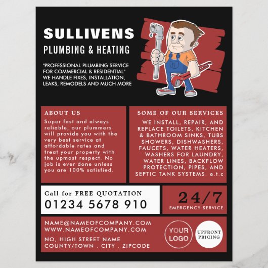 Classic Plumber, Plumber, Plumbing Advertising チラシ (正面)