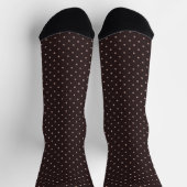Classic Polka Dot Pattern, Brown, Boho Polka Dots ソックス (上部)