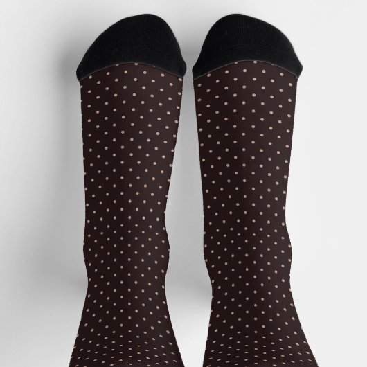 Classic Polka Dot Pattern, Brown, Boho Polka Dots ソックス (上部)