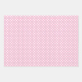Classic Polka Dot White - Light Pink ラッピングペーパーシート (正面)