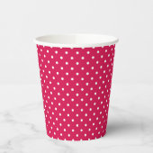Classic Polka Dot White - Raspberry Red 紙コップ (左)