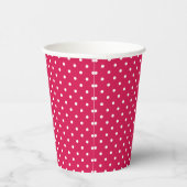 Classic Polka Dot White - Raspberry Red 紙コップ (右)