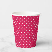 Classic Polka Dot White - Raspberry Red 紙コップ (正面)