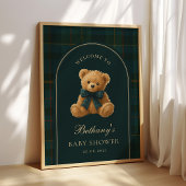 Classic Polo Check Teddy Bear Baby Shower Welcome ポスター
