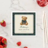 Classic Polo Tartan Teddy Bear Baby Shower スタンダードカクテルナプキン (インサイチュ)