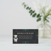 Classic Polo Teddy Bear Preppy Plaid Baby Shower エンクロージャーカード (スタンド正面)
