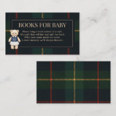 Classic Polo Teddy Bear Preppy Plaid Baby Shower エンクロージャーカード (正面/裏面)