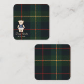 Classic Polo Teddy Bear Preppy Plaid Baby Shower  エンクロージャーカード (正面/裏面)