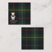 Classic Polo Teddy Bear Preppy Plaid Baby Shower  エンクロージャーカード (正面/裏面)