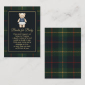 Classic Polo Teddy Bear Preppy Plaid Baby Shower  エンクロージャーカード (正面/裏面)