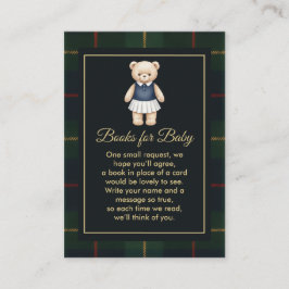 Classic Polo Teddy Bear Preppy Plaid Baby Shower  エンクロージャーカード