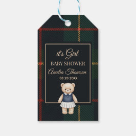 Classic Polo Teddy Bear Preppy Plaid Baby Shower  ギフトタグ