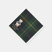 Classic Polo Teddy Bear Preppy Plaid Baby Shower  スタンダードカクテルナプキン (角)