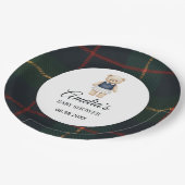 Classic Polo Teddy Bear Preppy Plaid Baby Shower  ペーパープレート (アングル)