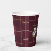 Classic Polo Teddy Bear Preppy Plaid Baby Shower  紙コップ (右)