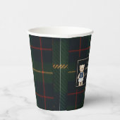 Classic Polo Teddy Bear Preppy Plaid Baby Shower  紙コップ (右)