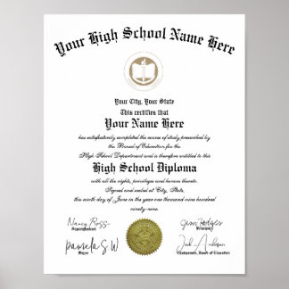 Classic portrait High School Diploma ポスター