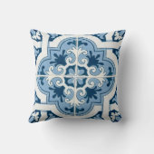 Classic Portuguese Blue and White Mediterranean P クッション (裏面)