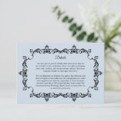 Classic Powder Blue Ornately Framed Wedding エンクロージャーカード (スタンド正面)