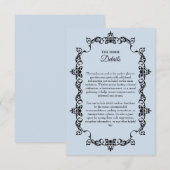 Classic Powder Blue Ornately Framed Wedding エンクロージャーカード (正面/裏面)