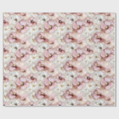Classic powder pink and gold floral wrapping paper ラッピングペーパー (フラット)