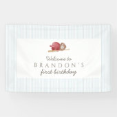 Classic Preppy Baseball First Birthday Party 横断幕 (横)