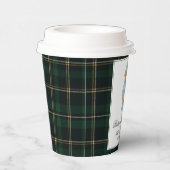 Classic Preppy Bear Designer Plaid Baby Shower 紙コップ (右)