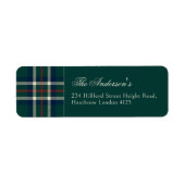 Classic Preppy Tartan Plaid Christmas  ラベル (正面)